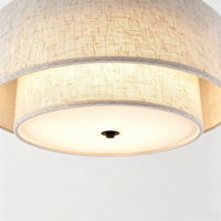 Élégante lampe de plafond en tissu à double cylindre avec finitions noires pour la décoration intérieure