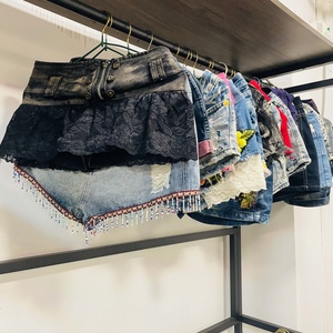 Pantalones Cortos Vaqueros con Bordado de Flores Simmer, Ropa Vintage al por Mayor para <span class=keywords><strong>Chicas</strong></span> Bonitas, Ropa Mixta de Fábrica Jackwen, MOQ45kg EXW - Product Image 5