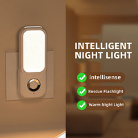 Veilleuse LED intelligente à brancher sur prise murale, lampe de poche d'urgence, lumière chaude, éclairage pour la maison, la chambre à coucher, le couloir