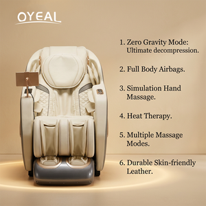 Fauteuil zéro gravité OYEAL de luxe en cuir PU avec logo personnalisé, fonction musicale, style moderne, relaxation corporelle, soins de santé - Product Image 4
