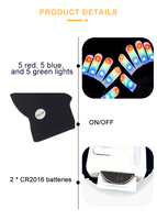 Sarung Tangan LED RGB Hitam Putih dengan Logo Kustom Grosir, 15 Lampu, 6 Mode Kedip, Baterai Dapat Diganti, Sarung Tangan Promosi Menyala