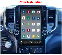 Autoradio Android Krando 13,6 pouces style Tesla pour Dodge Ram 2018 - 2024, unité centrale de voiture, CarPlay sans fil + Android Auto, carte SIM 4G