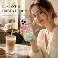 Coque de téléphone en résine époxy avec coquille naturelle intégrale pour iPhone 18DUO 17Pro Max, protection complète, antichoc magnétique