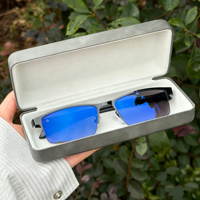Lunettes de soleil demi-cerclées anti-lumière bleue intelligentes et photochromiques pour hommes – Vente en gros