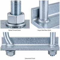 Collier de serrage en U en acier au carbone galvanisé à chaud pour fixation de pipeline pétrolier et gazier, robuste, personnalisé OEM, directement de l'usine