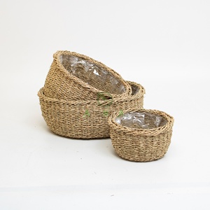 Cesta de maceta de algas marinas ecológica clásica, venta al por mayor, organizador multifuncional, caja de lavandería, cestas de almacenamiento de cuerda tejidas a mano - Product Image 1