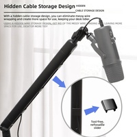 Support de microphone en métal, bras articulé, fixation de bureau, réglable à 360 degrés, pour studio d'enregistrement de podcasts