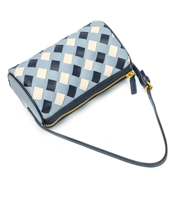 Bolsos de Hombro de Cuero Tejido Personalizados de Moda, Bolsos de Mano de Marcas Famosas con Cierre de Cremallera y Diseño de Diamantes para Mujer - Product Image 5