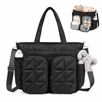 Sac à langer matelassé type sac fourre-tout, avec poches isolées, résistant à l'eau, en polyester, grande capacité, léger, sac d'hôpital pour bébé
