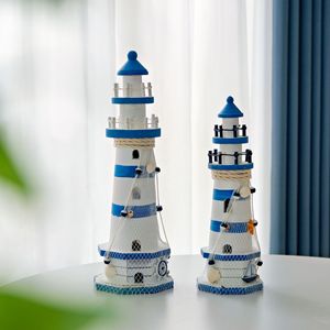 Estilo Mediterráneo creativo antiguo de madera respetuoso con el medio ambiente grabado personalizado gran faro océano atalaya decoración del hogar - Product Image 4