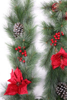 Guirlande de Noël de pays de décorations d'intérieur extérieures de luxe pour escaliers, utilisation de porte d'entrée