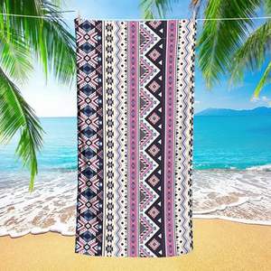 <span class=keywords><strong>Serviette</strong></span> de plage en microfibre à motif géométrique de style ethnique, <span class=keywords><strong>serviette</strong></span> <span class=keywords><strong>anti</strong></span>-<span class=keywords><strong>sable</strong></span> à séchage rapide de couleur violette, adaptée aux plages et aux voyages - Product Image 4