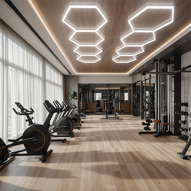 Illumination Decoration Gym Room High Brightness Hexagon Lighting Wall Mount Led Auto Shop Lights
