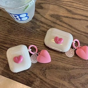 Étui pour écouteurs en silicone 3D Heart Love Cute pour AirPods Pro <span class=keywords><strong>2</strong></span> 3 <span class=keywords><strong>Air</strong></span> Pods Cover Case Creative Smile Ornament Keyring - Product Image 6