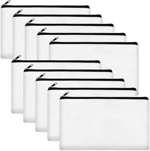 Custom Blank Canvas Zipper <b>Pouch</b> - <b>Mini</b> Cosmetic Bag, Bulk Pencil Case, Large Capacity Makeup Organizer for Promo Gifts - Product Image 2