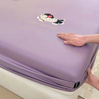 Drap-housse uni anti-acariens 100 % coton pour lits King et Queen, parure de lit complète