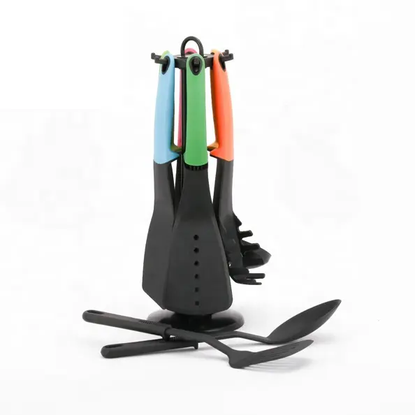 Nonstick Camping cooking kitchen utensil set 6pcs nylon kitchen tools with silicone handle