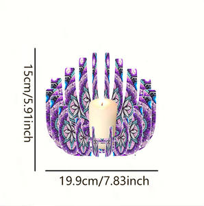 Bougeoir d'artisanat d'art <span class=keywords><strong>de</strong></span> perceuse <span class=keywords><strong>de</strong></span> diamant <span class=keywords><strong>de</strong></span> <span class=keywords><strong>peinture</strong></span> <span class=keywords><strong>de</strong></span> diamant violet - Product Image 3