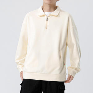 <span class=keywords><strong>Felpa</strong></span> da uomo <span class=keywords><strong>con</strong></span> collo a mezza Zip <span class=keywords><strong>con</strong></span> tasche risvolto Casual manica lunga <span class=keywords><strong>Polo</strong></span> Pullover sportivo top - Product Image 3