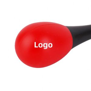 Maracas en plastique colorées miniatures éducatives avec logo personnalisé imprimé, instruments de percussion pour enfants, cadeau - Product Image 1
