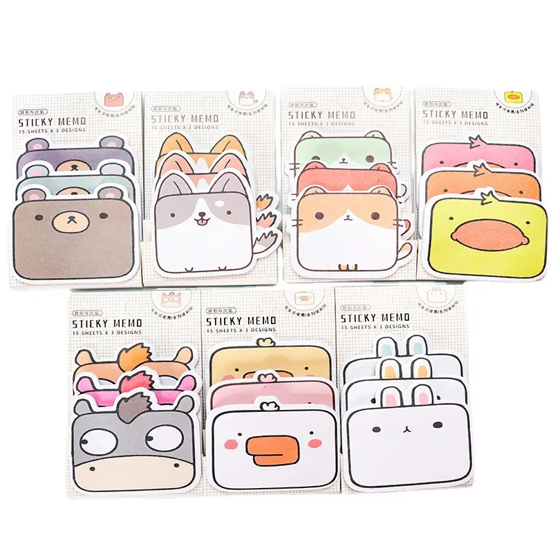 Custom Animal Shape 3D Memo Pads die cut eco reusable Cute Sticky Notes