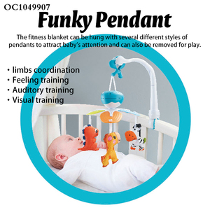 Jouets suspendus apaisants pour poussette, animaux cognitifs 3D de dessin animé, pour garçons et filles, support de <span class=keywords><strong>mobile</strong></span> musical pour berceau - Product Image 4