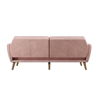 Sofá Cama de Tela Rosa Moderno de Alta Calidad, Sofá Tapizado de 3 Plazas Plegable para Sala de Estar, Hotel, Apartamento, Dormitorio