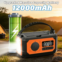 Kit de survie d'urgence ultime Alecter, radio météo solaire à manivelle AM/FM/NOAA, alarme SOS, lampe de poche, chargeur de téléphone, ABS pour les tempêtes