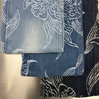 Tissu en denim jacquard à motif floral, design bleu fleuri, tissu pour jeans, pantalon, veste, jupe, vêtements de mode