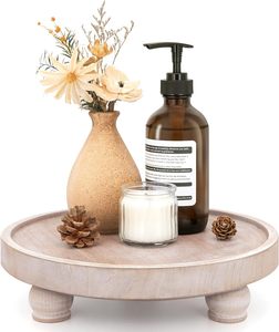 Support à bougie en bois, plateau rond de présentation pour plantes - Product Image 4