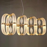 Lustres en duplex et lampes suspendues pour le salon en verre Villa hall de l'hôtel