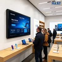 HRAY Lecteur publicitaire mural réseau filaire RJ45 43 pouces, compatible multimédia, pour la vente au détail technologique, nouveau produit, prise en charge de la diffusion, OEM ODM