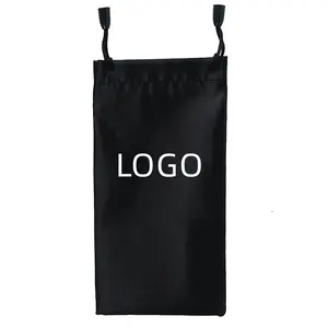 Black Pouch Bag Logotipo personalizado impressão titular óculos sol capa óculos pano macio tecido microfibra embalagem óculos de sol bolsa