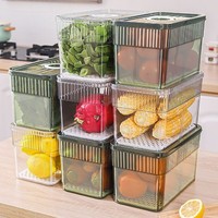 Boîtes de rangement alimentaire en PET transparentes empilables pour la cuisine, organiseur de réfrigérateur, conteneur d'organisation pour réfrigérateur