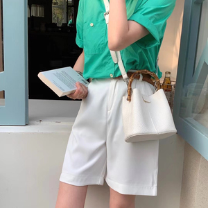 Sac seau pour femme en cuir PU, couleur unie, à bandoulière, tendance minimaliste, vente chaude - Product Image 5