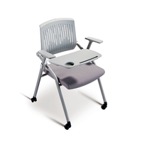 Chaises empilables en plastique pour usine, université, école, mobilier pliant, chaise de bureau pour salle de formation avec roulettes