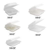 Conteneurs à emporter compostables chinois à charnière pour aller conteneur à emporter carré conteneur de nourriture à emporter au micro-ondes