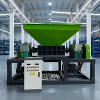 Déchiqueteur à double arbre à grande ouverture d'alimentation pour phares de voiture, déchiquetage de lampes usagées et machines de recyclage et de régénération