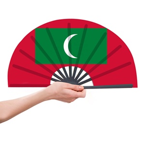 Drapeau des Maldives Ventilateur de poche 33cm Île de l'océan <span class=keywords><strong>Indien</strong></span> Ventilateur décoratif léger à thème océanique ouvert et fermé - Product Image 4