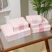 Boîtes cadeaux roses écologiques imprimées en sérigraphie avec nœud, à rabat supérieur, pour l'emballage e-commerce et la vente au détail (vente en gros)