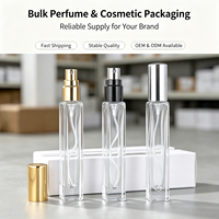 Vente en gros de flacons de parfum en verre transparents carrés de 10 ml avec vaporisateur fin et capuchon, rechargeables, pour le transfert de parfum et la recharge de fragrance