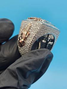 Bague de fiançailles en moissanite pour femme, luxe, argent sterling 925, sertie de diamants, hip hop, bijoux de mariage, anniversaire - Product Image 4