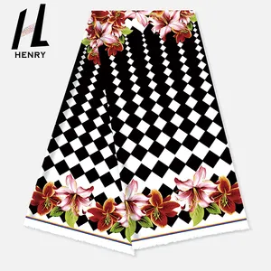 हेनरी स्वीकार कस्टम मुद्रित वस्त्रों कम Moq 100 पॉलिएस्टर Laetest डिजाइन प्रिंट के लिए विभिन्न रंगों और शैलियों कपड़े पोशाक स्कर्ट