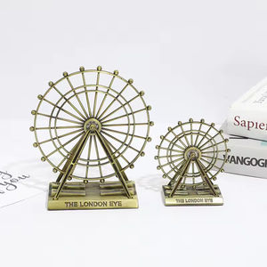 Maqueta de Edificio Creativa del Reino Unido, Rueda de la Fortuna Giratoria, Artesanía Metálica Vintage, Adornos de London Eye, Decoración para el Hogar, Oficina o Escritorio - Product Image 3