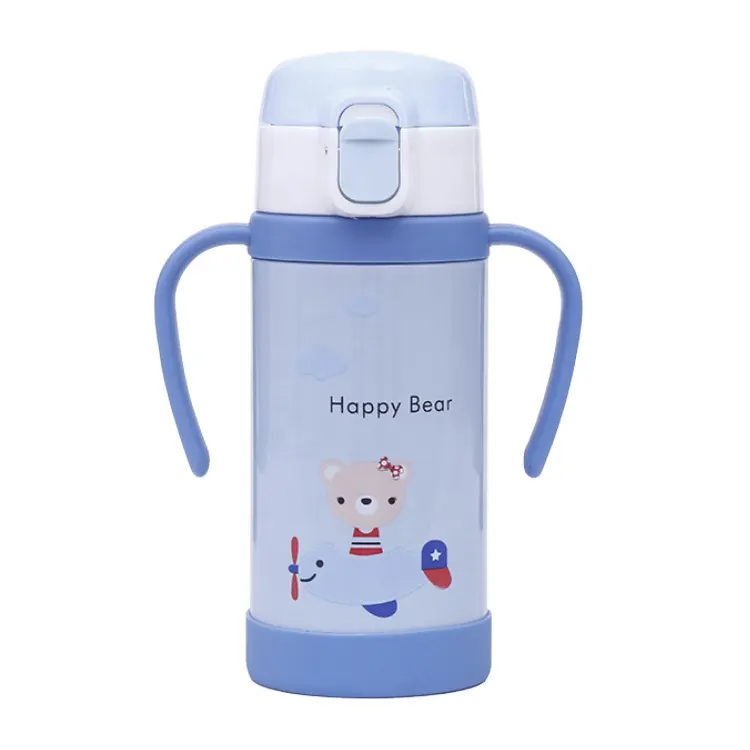 Новинка 2023, популярная детская бутылка для горячей воды на заказ, портативная детская бутылка для воды из нержавеющей стали, детская чашка с соломинкой