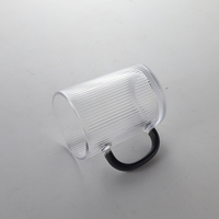 Chope à bière en verre sodocalcique transparent de 350 ml avec poignée, style moderne, lavable au lave-vaisselle, emballage personnalisé pour cadeaux