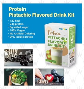 Kit de préparation de boisson aromatisée pistache faible en calories pour les salons de thé à bulles - Contient de la poudre de protéines - Product Image 4