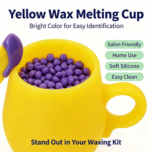 Microwavable Silicone Wax Melting Cup Non-Stick Easy Clean Wax Melt Pot for DIY Scented Candle Making Hair Removal Wax Beads - Product Image 1