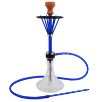 Usine de narguilé Offres Spéciales grand ensemble de pot en verre en alliage d'aluminium russe 1 tuyau Tube en silicone avec narguilé bouteille en verre narguilé