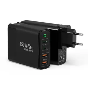 150W GaN USB C Charger, 4-Port PD Adapter with [GaNFast Tech],Support Fast Charging NoteBook, Pad Pro, Phone 12/12/Pro